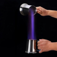 Vente directe usine – Nouveaux gobelets modernes à effet flamme, logo personnalisé, en acier inoxydable argenté, chopes à vin et bière à double paroi 500 ml, marque Magic, très demandées