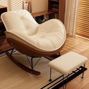 Muebles para el hogar EKL, silla reclinable de madera maciza, silla de ocio contemporánea para sala de estar, balcón, dormitorio, madera decorativa - Product Image 1