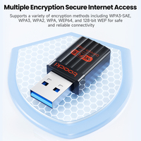 Adaptateur Wi-Fi polyvalent Toocki double bande 900 Mbps, clé USB sans fil, fonction double mode pour la configuration de réseau dans les petits espaces