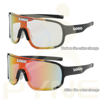 Lunettes de soleil sportives Unisez photochromiques à monture ovale en PC, logo personnalisé, protection UV, lunettes de randonnée, lunettes de cyclisme, vente en gros
