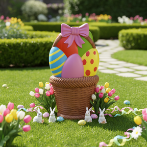 Cestas <span class=keywords><strong>de</strong></span> <span class=keywords><strong>Pascua</strong></span> <span class=keywords><strong>de</strong></span> Simulación: Sets con Cestas <span class=keywords><strong>de</strong></span> Bambú a Granel con Asa, Huevos <span class=keywords><strong>de</strong></span> Plástico con Luces LED - Product Image 3