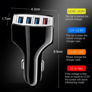 QC3.0 30W 4 USB Port Vehicle Fast <b>Charging</b> <b>Adapter</b> with Short Circuit Protection for Smartphone and Laptop - Product Image 3