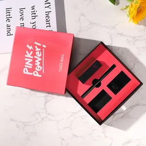 Personalizado luxo rosa papelão caixa para maquiagem embalagem caixa eco amigável embalagem batons caixa