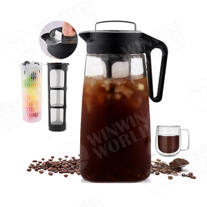 Cafetière à froid en verre hermétique pour <span class=keywords><strong>café</strong></span> glacé et thé, infuseur à <span class=keywords><strong>café</strong></span> et à thé, cafetières à froid portables avec infuseur à fruits - Product Image 1