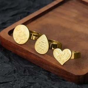 Acero inoxidable personalizado grabado ''No pierdas la <span class=keywords><strong>esperanza</strong></span> ni estés triste" <span class=keywords><strong>en</strong></span> caligrafía árabe islámico musulmán coránico anillos de dedo regalo - Product Image 1