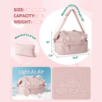 Sac de sport pour femme avec compartiment pour tapis de yoga, poche étanche, pochette séparée et bandoulière amovible