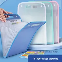 Carpeta Vertical Portátil A4, Bolsa de Almacenamiento para Exámenes, Material PP, Gran Capacidad, 13 Compartimentos, Diseño de Acordeón