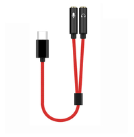 Câble répartiteur audio USB-C vers double prise jack 3,5 mm femelle 2-en-1 pour partage de son, compatible téléphones et tablettes Type-C