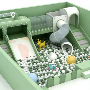 Ensemble de jeux d'intérieur Macaron Color Soft : piscine à balles, tunnel et structures d'escalade pour enfants - Product Image 2