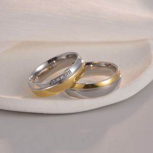 Wholesale Romantic <b>Couple</b> <b>Rings</b> Copper Bohemian Style Two Tone Waterproof Wedding <b>Rings</b> Jewelry - Product Image 1