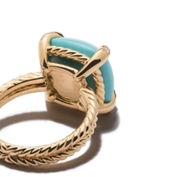 Bijoux originaux avec logo personnalisé Bagues de mariage en argent sterling 925 plaqué or turquoise bleu sarcelle