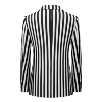 Costume Homme Rayé Noir et Blanc, 2 Pièces (Veste + Pantalon) avec Col Châle, Idéal Mariage/Dîner d'Affaires MBS597