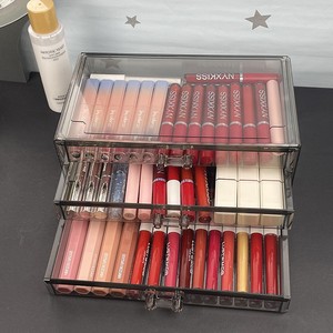 Acrylic Cosmetic Storage <b>Box</b> With Drawers Dustproof <b>Makeup</b> Organizer For Lipstick Lip Gloss Eyeshadow Desktop Display Case - Product Image 4