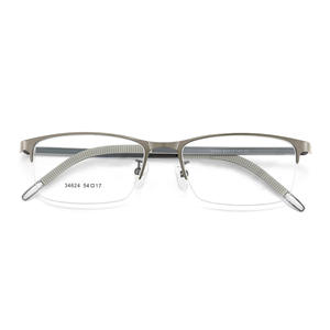 Montura de Gafas Rectangulares Semi-Rimless Voss 54 17 para Hombre, Diseño Ejecutivo de Aleación Antideslizante, Media Montura para Adulto - Product Image 1