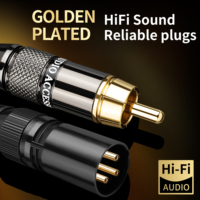Câble de transfert de signal équilibré HiFi blindé 2 RCA vers 2 XLR mâle avec noyau en cuivre sans oxygène pour lecteur CD et amplificateur