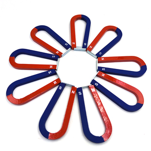 Aimant éducatif Alnico marqué <span class=keywords><strong>N</strong></span> S, aimant fer à cheval peint en rouge et bleu pour les expériences de physique scolaire et les aides pédagogiques - Product Image 1