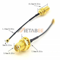 Adaptateur d'antenne coaxiale RF 1.13 SMA vers UFL U.FL HSC MHF MHF4 90 degrés femelle mâle PCB Bulkhead 15CM
