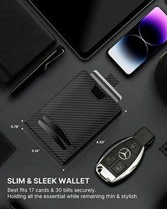<span class=keywords><strong>Rfid</strong></span> chặn Slim sợi carbon ví cho nam giới với <span class=keywords><strong>Stealth</strong></span> POCKET cho Tracker da ví với có thể tháo rời ID cửa sổ - Product Image 5