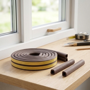 Guarnizione Premium Tipo D <span class=keywords><strong>per</strong></span> Porte, Striscia Sigillante in Schiuma EPDM Autoadesiva <span class=keywords><strong>per</strong></span> Isolamento Porte Camera da Letto - Product Image 1