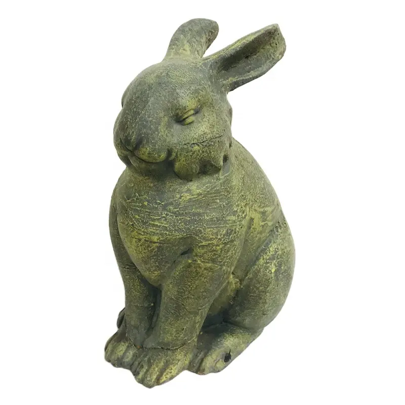 Özel açık reçine hayvan heykeli Polyresin bahçe tavşan süsleme heykelcik