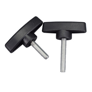 Carbon Steel Knob <b>Screw</b> M6 M8 48mm <b>Flat</b> T Handle Rubber Head Bolt For Communication Equipment - Product Image 3