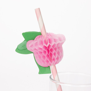 Tulip Art Straws Colorful Paper Disposable Straws With 3D Flower Decoration For Party Beverage Use - Product Image 2