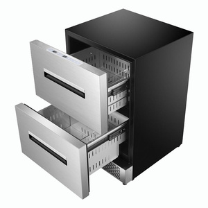 <span class=keywords><strong>Nevera</strong></span> para Bebidas de Doble Zona, Enfriador de <span class=keywords><strong>Vino</strong></span> con Doble Cajón, Acero Inoxidable para Interiores y Exteriores, Puerta de Vidrio, Enfriamiento Rápido, Bajo Nivel de Ruido - Product Image 3