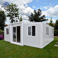 Maison conteneur extensible préfabriquée modulaire pour une vie résidentielle moderne avec entrée en verre et espace flexible