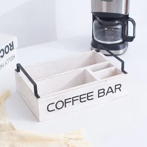ไม้เนื้อแข็งที่เก็บชากาแฟสำหรับใช้ในครัวเรือนงานฝีมือตามสั่ง