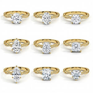 Bagues pour femmes en <span class=keywords><strong>or</strong></span> pur 9K 10K 14K 18K, <span class=keywords><strong>bague</strong></span> de fiançailles torsadée personnalisée avec diamant et moissanite en <span class=keywords><strong>or</strong></span> AU750 - Product Image 1