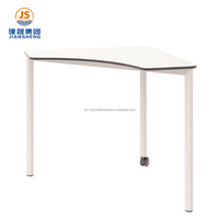 Ensemble de table et chaise modulaire en forme de demi-lune pour salle de formation collaborative mobile, conforme à la norme BIFMA, pour lycéens