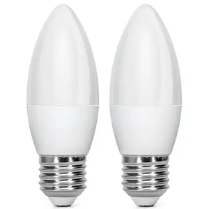 Lampadina LED C37 E27 6W - Confezione da 2, Efficienza Energetica, Luce Calda, Ideale per Illuminazione Decorativa e Risparmio Energetico - Product Image 1