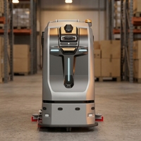 Nettoyeur de sols robotisé industriel commercial entièrement automatique avec navigation laser IA, forte aspiration, filtre HEPA et recharge automatique