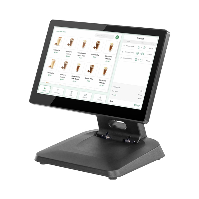 Pos Terminal for Business Touch Screen Cash Register Point of Sales Device With Foldable Stand