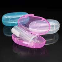 Brosse à dents pour bébé Bbl HL013, pratique, en silicone souple, pour l'apprentissage du brossage, avec boîte de rangement, pour le nettoyage des dents, massage oral, soins bucco-dentaires