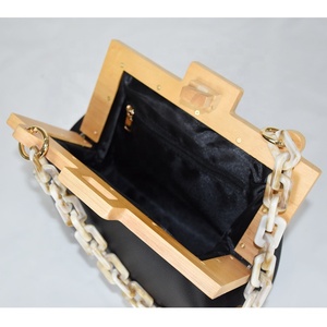 <span class=keywords><strong>Sac</strong></span> de soirée à cadre en <span class=keywords><strong>bois</strong></span> de haute qualité pochette acrylique à chaîne de styliste - Product Image 6