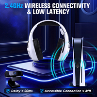 Casque de jeu sans fil en gros, 3 modes, 2,4 GHz, Bluetooth, son surround 7.1, éclairage RGB, circum-auriculaire pour PS5, PS4, Switch, PC