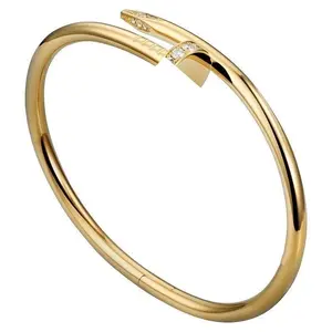 Braccialetto per unghie con bracciale in acciaio inossidabile placcato oro 18K,