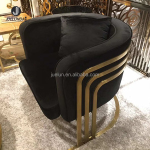 Hogar Hotel sala de estar PU cuero tela terciopelo moderno lujo oro Acero inoxidable <span class=keywords><strong>Cesca</strong></span> sillas estilista <span class=keywords><strong>silla</strong></span> reposabrazos bañera <span class=keywords><strong>silla</strong></span> - Product Image 2