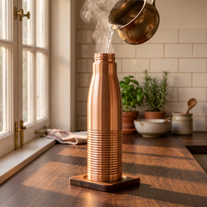 Copper <b>Thermos</b> <b>Bottle</b> With Lid Minimalist Design Portable Travel Drinkware - Product Image 3