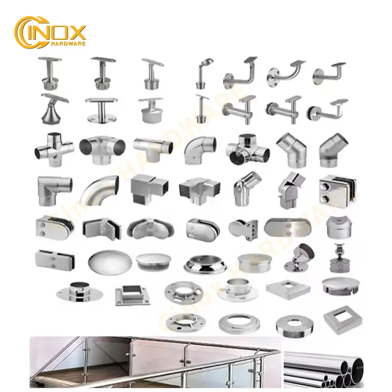 Foshan Stainless Steel Railing Support Flat Fitting For Balcony Hotel Holder Stair Wall Mounted Cinox Handrail Hardware Brackets
