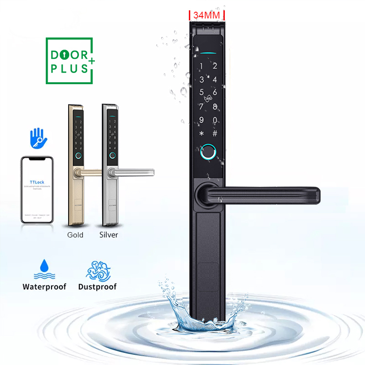 Дверной замок дверной Doorplus, цифровой биометрический замок со сканером отпечатков пальцев, с приложением Ttlock, из цинкового сплава