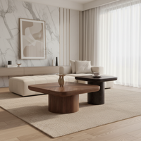 Table basse carrée en bois moderne de designer en vente chaude pour le salon, meubles de luxe pour la maison avec rangement et nettoyage facile