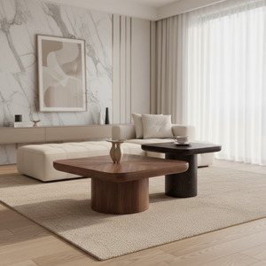 מכירת חיסול - סט שולחן קפה מעוצב מודרני מרובע מעץ לסלון, ריהוט יוקרתי לבית עם אחסון וניקיון קל - Product Image 2