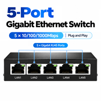 Mini-commutateur Ethernet Gigabit 5 ports 10/100/1000 Mbps non géré pour bureau, Plug and Play pour la maison, le bureau, la vidéosurveillance, OEM ODM