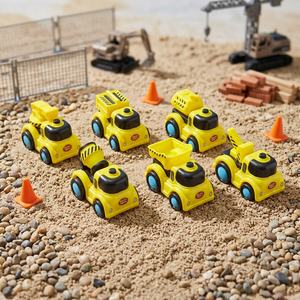 Collection de mini voitures en plastique de dessin animé pour enfants, ensemble de jeu d'aventure sur route et de garage avec véhicules à friction - Product Image 3
