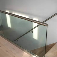 CBMmart Garde-corps moderne en verre à profil en U pour piscine, escalier, balustrade, main courante, extérieur de maison, balcon