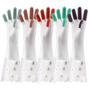 Gants de vaisselle de cuisine OEM & ODM en PVC, gants de nettoyage ménager réutilisables, vente en gros - Product Image 2