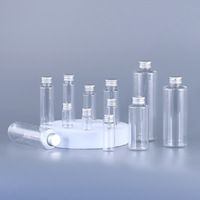 30ml 60ml 100ml Haute Transparence Pet Plat épaule Aluminium Cap Distributeur Bouteille Lotion Shampooing Lotion Squeeze Drop Bouteille