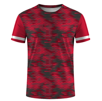 Penjualan terlaris T-shirt desain terbaru pemuda sepak bola tersublimasi hitam merah dan kuning oranye Jersey sepak bola untuk pria